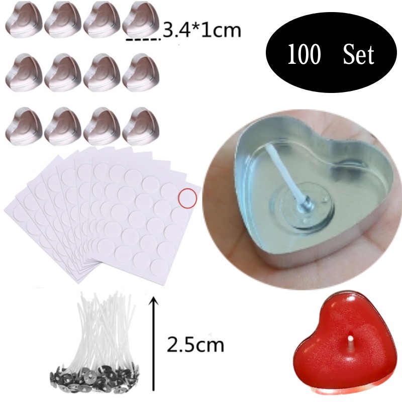 100 Sets Heart shaped Empty Al - Candle Making Easy 评论和价格