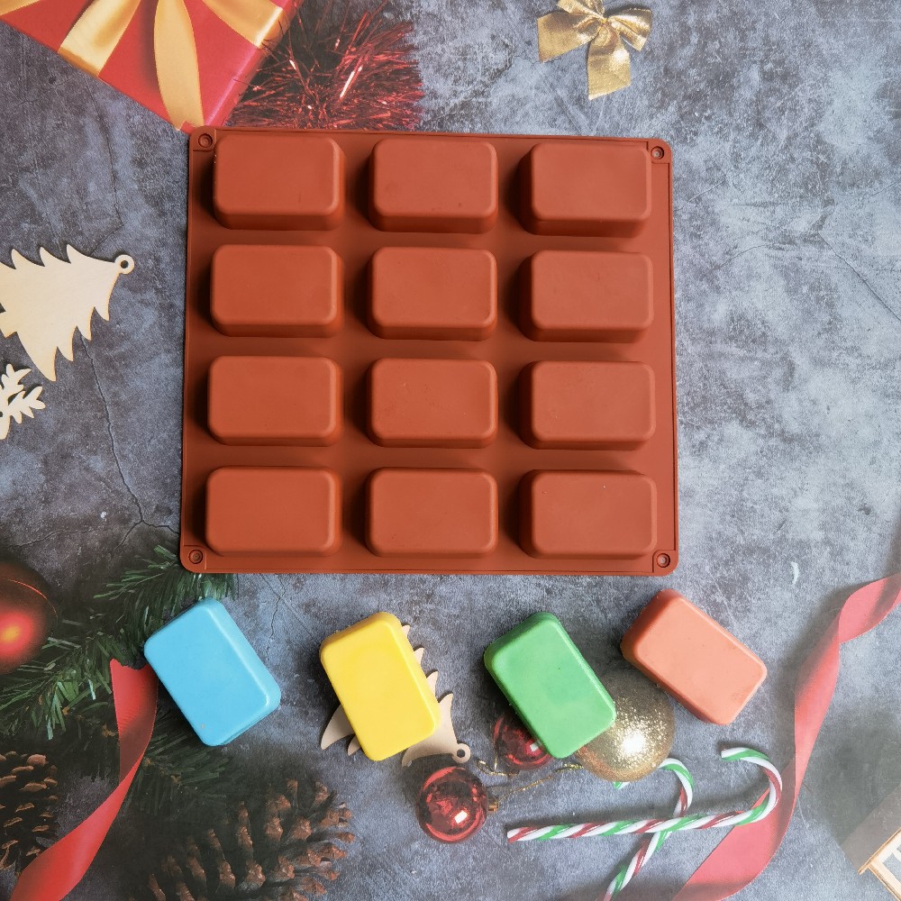 12 Cavity Square Silicone Soap - Candle Making Easy 评论和价格