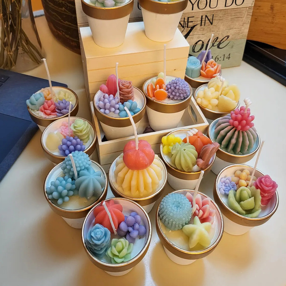 6pcs Succulent Silicone Candle - Candle Making Wax Melter 评论和价格